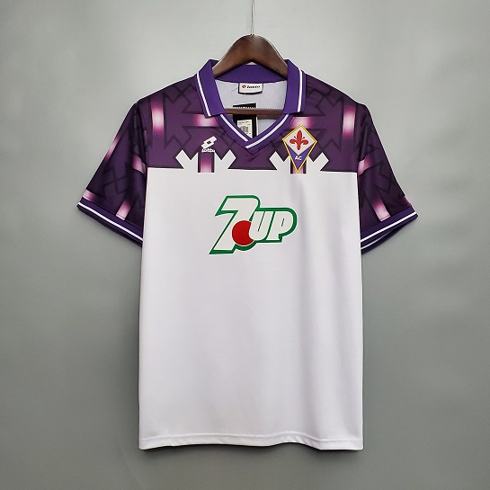 AAA Quality Fiorentina 92/93 Away White Soccer Jersey
